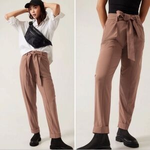 Athleta Cardiff Belted Pants Khaki Size 8